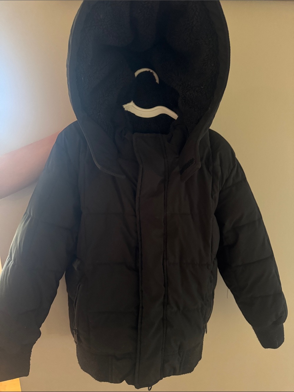 abercrombie kids Black Hooded Puffer Jacket